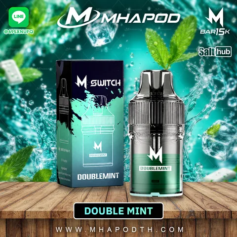 M-SWITCH 15K หัวพอตเปลี่ยน 15000 คำ กลิ่น DOUBLE MINT (มินต์คู่)