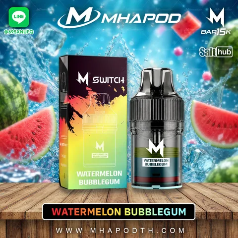 M-SWITCH 15K หัวพอตเปลี่ยน 15000 คำ กลิ่น WATERMELON BUBBLEGUM (แตงโมหมากฝรั่ง)